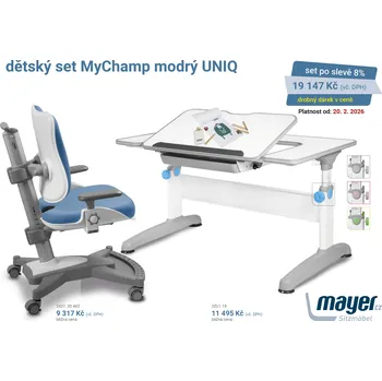 Psací stůl Mayer dětský set MyChamp modrý UNIQ