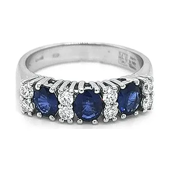 Prsten Zlatý Prsten se Safíry a Diamanty MV60061