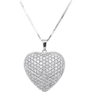 Přívěsek Přívěsek Srdce se Zirkony z Bílého Zlata 7151271