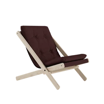 Křeslo KARUP Skládací křeslo BOOGIE přírodní s hnědým potahem