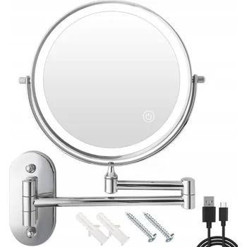Zrcadlo Kosmetické zrcátko na zeď s LED podsvícením a zvětšením pro líčení