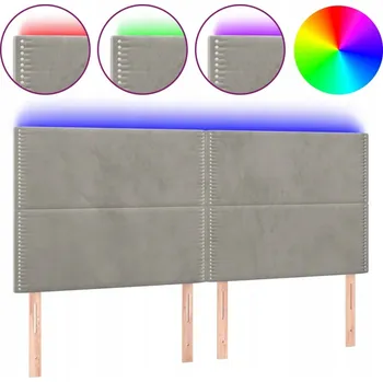 VidaXL Čelo postele s LED osvětlením, světle šedé