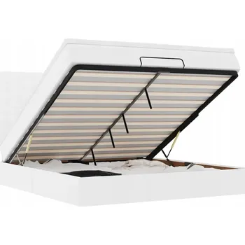 Postel VidaXL Rám postele Otomana s matrací, bílá, 160 x 200 cm, ekokůže