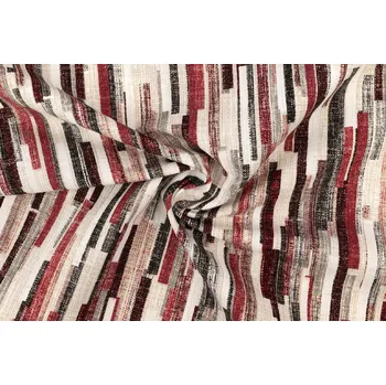 Bavlna režná červené proužky DOPRODEJ 0,5 M