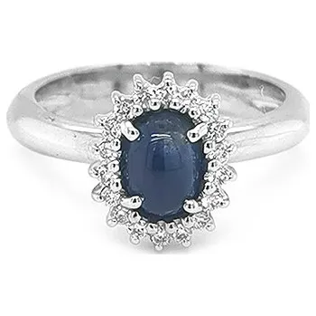 Prsten Zlatý Prsten se Safírem a Diamanty 2010694