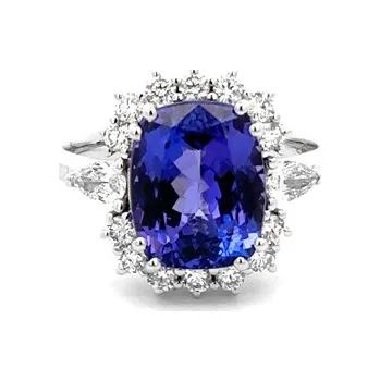 Prsten Diamantový Prsten s Tanzanitem 2011757