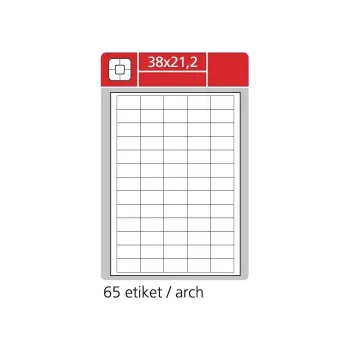 Papír Print etikety A4 pro laserový - 38 x 21,2 mm / lesklé