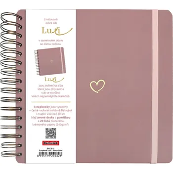 Fotoalbum Fotoalbum Luxi - 21 x 21 cm / starorůžová srdce