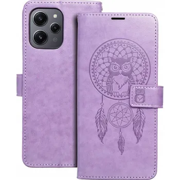 Pouzdro na mobilní telefon Pouzdro MEZZO Book pro XIAOMI Redmi 12 4G / 12 5G lapač snů fialové #5945