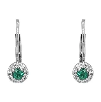 Náušnice Smaragdové náušnice s diamanty z bílého zlata 2020525