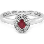 Rubínový prsten s diamanty z bílého zlata 2011408