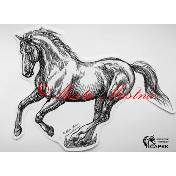 Žertovný předmět Samolepka -KŮŇ VE CVALU-