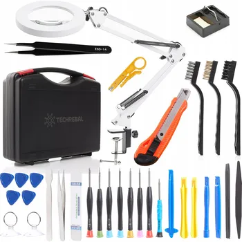 Bezpečnostní kamera LED SERVISNÍ KOSMETICKÁ LAMPA S LUPU V KUFRU SE SADOU PŘÍSLUŠENSTVÍ PRO PÁJENÍ