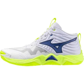 Dámská běžecká obuv Mizuno Wave Momentum Elite MID U white / lightning yellow / dazzling blue - UK 7,5