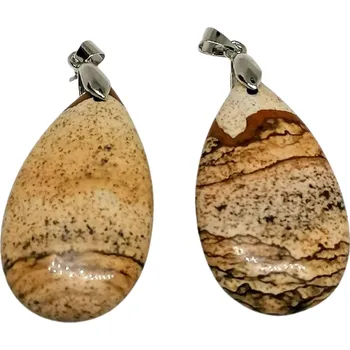 Přívěsek Jaspis obrázkový přívěsek velká slza s ocelí (NOVINKA)