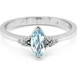 Zlatý Prsten s Akvamarínem a Diamanty 2011158