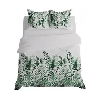 Povlečení SADA POVLEČENÍ 160x200 VERDURA BAVLNĚNÝ SATÉN ZELENÉ LISTY