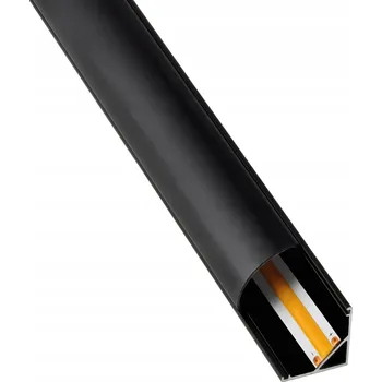 LED páska LED Hliníkový Profil Rohový Černý 2m + Kryt