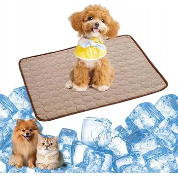 Pelíšek pro psa CHLADICÍ PODLOŽKA PRO ZVÍŘATA 60 x 52 CM HNĚDÁ