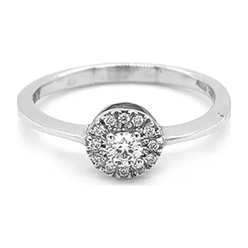 Prsten Zlatý Zásnubní Prsten s Diamanty 2010936