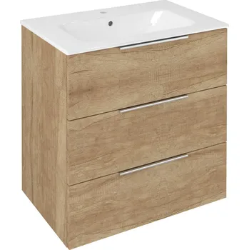 Nábytek SAPHO CIRASA umyvadlová skříňka 69,8x75x46cm, 3x zásuvka, dub Alabama (CR731-2222)