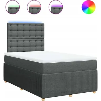 Postel Čalouněná jednolůžková postel VidaXL 120x190 cm, odstíny šedé