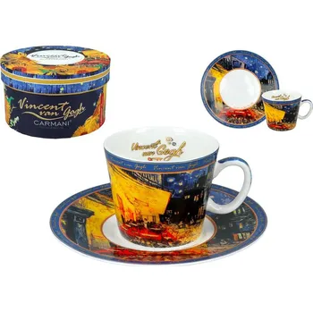 Carmani® Šálek s podšálkem na espresso 100 ml - Vincent van Gogh - Terasa noční kavárny