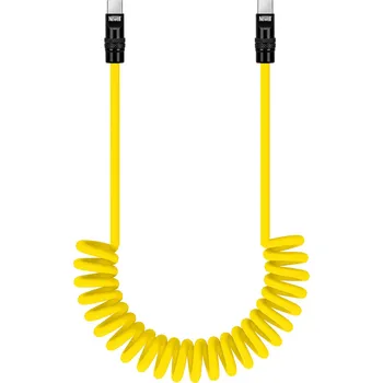 Datový kabel Newell USB-C silikonový spirálový kabel 100W, 1,5 m (žluto černý)