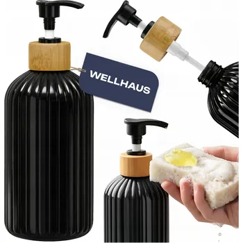 Dávkovač mýdla Ruční dávkovač mýdla stojící Wellhaus 500 ml černý