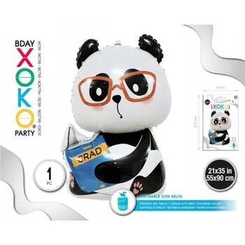 Balónek Fóliový balónek panda s knihou 21x35''/55x90cm