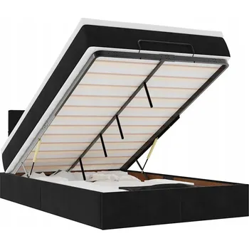 Postel VidaXL Otoman s matrací, černá, 120x190 cm, samet