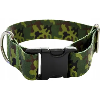 Obojek pro psa Široký obojek pro psa 4 cm s přezkou Maskáčový Zepnij M: 30-45 cm
