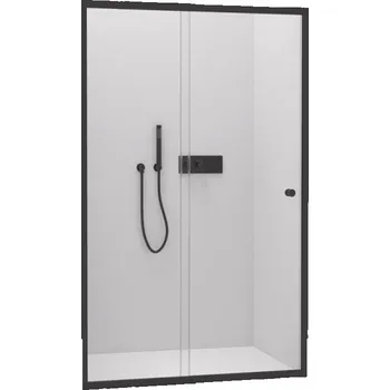 CERANO - Sprchové posuvné dveře Varone POINT L/P - 6 mm - černá matná, transparentní sklo - 130x195 cm
