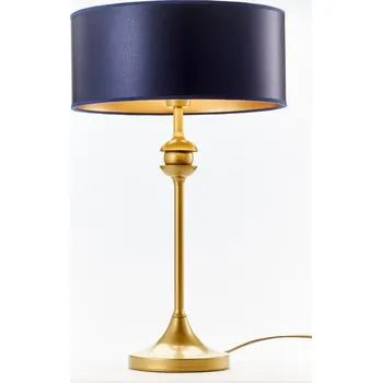 Lampička Stolní lampa do pracovny noční na stůl velká se stínidlem tmavě modrá KASZMIR 2116