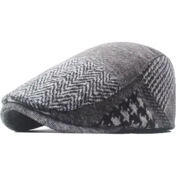 Čepice Pánská plochá bekovka vlněný baret Tokat Šedý