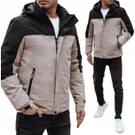 PÁNSKÁ ZIMNÍ BUNDA S KAPUCÍ BÉŽOVÁ tx4897 - XXL