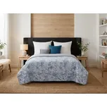 Přehoz na postel FLOWERS modrý / šedý Rozměr: 200 x 220 cm