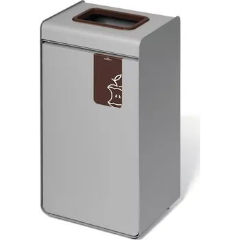 Odpadkový koš Kovový koš na tříděný odpad, Hnědý