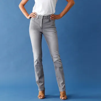 Dámské džíny Rovné strečové džíny šedá 40