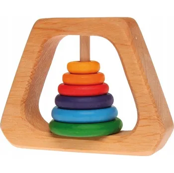 Dřevěné chrastítko pyramida 0+ Grimm's