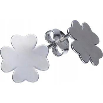 Náušnice Stříbrné náušnice 925 lesklé hladké čtyřlístky na puzetě jako dárek