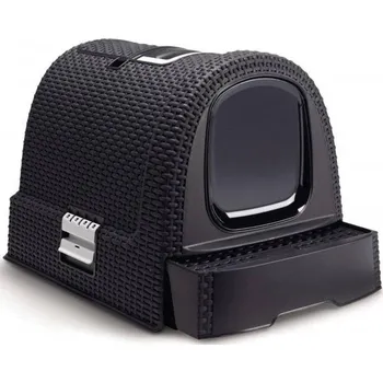Toaleta pro kočku Curver WC kryté Rattan 39x39x51cm antracit + Překvapení pro kočku