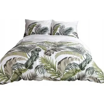 Povlečení Povlečení bavlněný satén 160x200 zelené tropické listy 1533/1