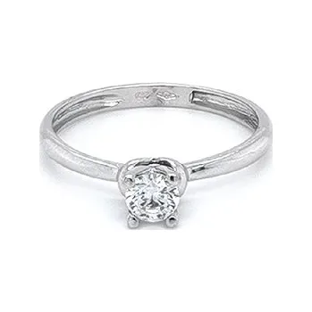 Prsten Zásnubní Prsten se Zirkonem z Bílého Zlata 7131533