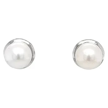 Náušnice Peckové Náušnice s Perlou z Bílého Zlata 7121991