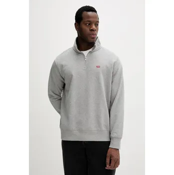 Pánská mikina Levi's mikina pánská bavlněná ORIGINAL HM 1/4 ZIP A8606.0013 šedá 09X, vel. M