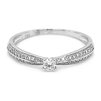 Prsten Zlatý Zásnubní Prsten s Diamanty 2010729