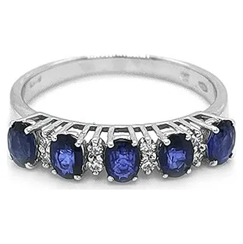 Prsten Zlatý Prsten se Safíry a Diamanty 2010610