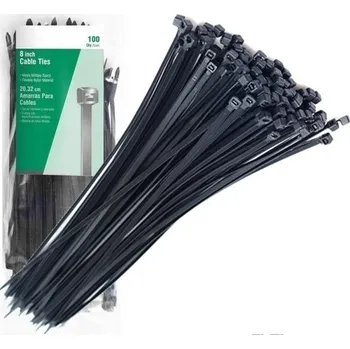 Organizace kabelů Upínací pásky 3,6x150mm 100 Ks stahovací pásky UV černé svorky pásky stahovací pásky