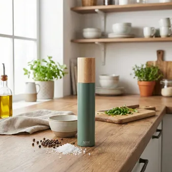 Mlýnek na koření Dřevěný mlýnek na sůl a pepř ALTOM DESIGN 26 cm zelený